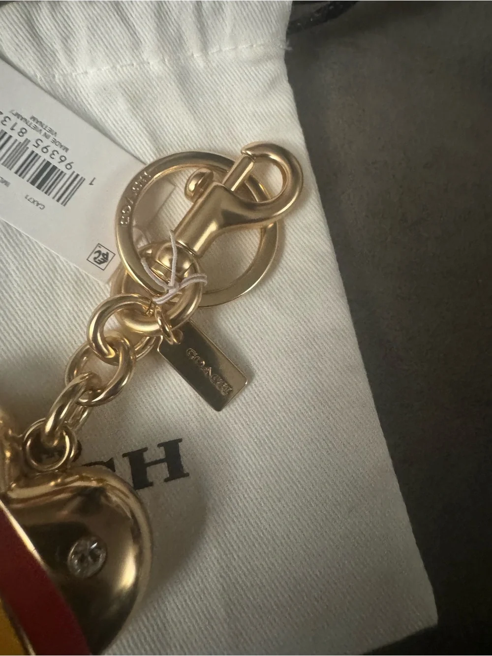 Coach Rainbow Heart Charm/Key chain
